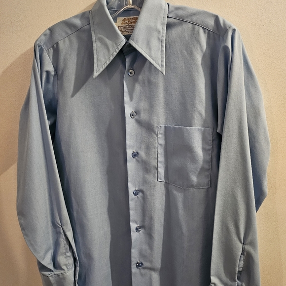 Vintage Sportslife Sears Menswear Blue Button Up | Size Small - Picture 2 of 5